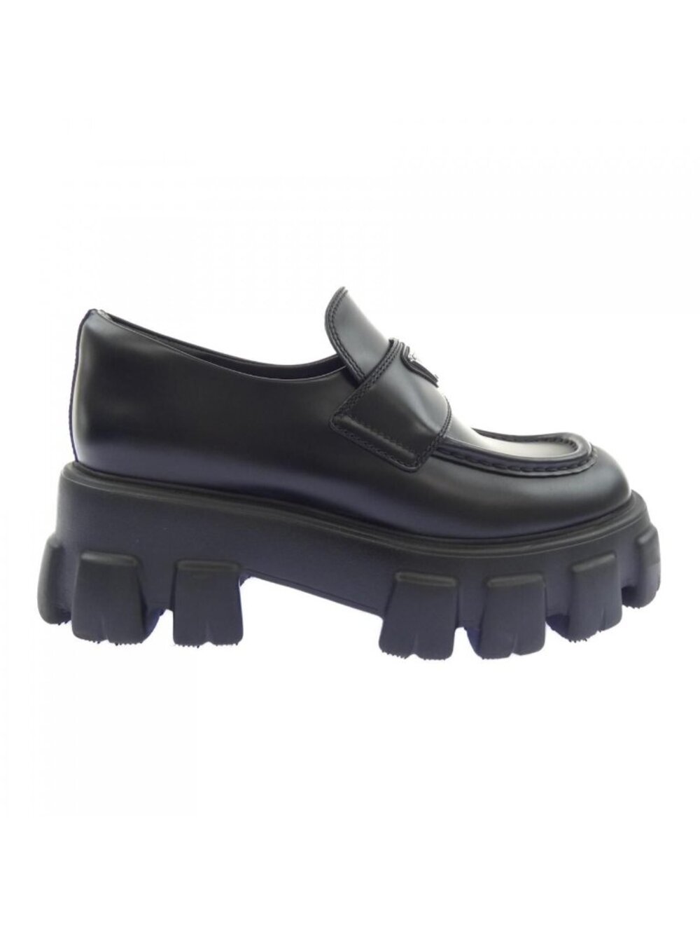 Prada Monolith Loafers Triangle Logo Shoes